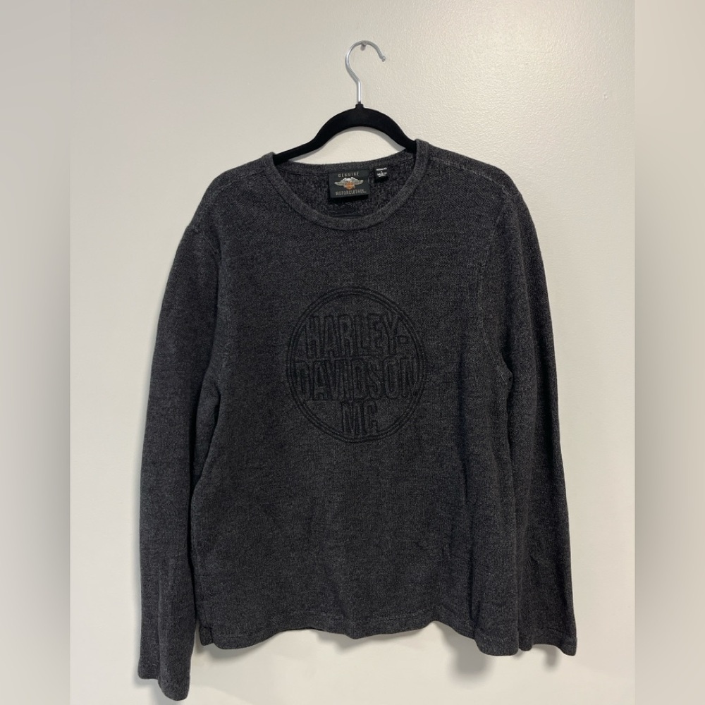 Harley-Davidson Genuine Motorclothes Long Sleeve Shirt Large Grey Logo